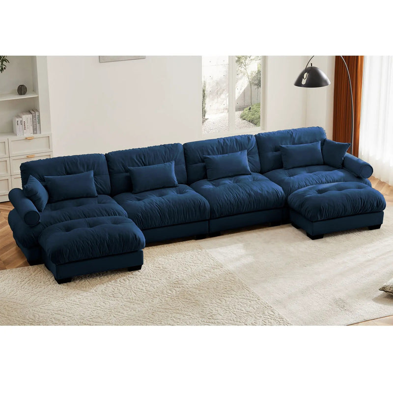 Super Comfort Oversized Modular Sectional Sofa With Movable Ottoman by HouseOfZazla
