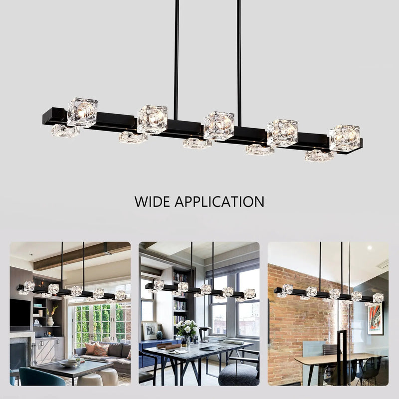 Rectangle Chandelier for Dining Room, 10-Light by HouseOfZazla