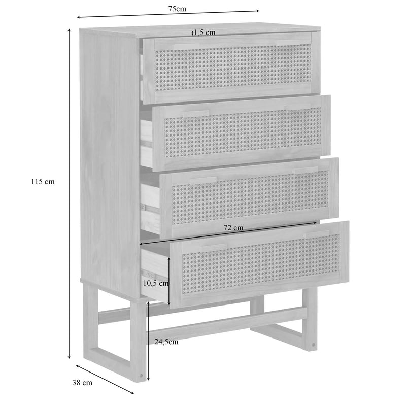 Talo - 4 Drawer Dresser - Natural by Unique Piece Furniture