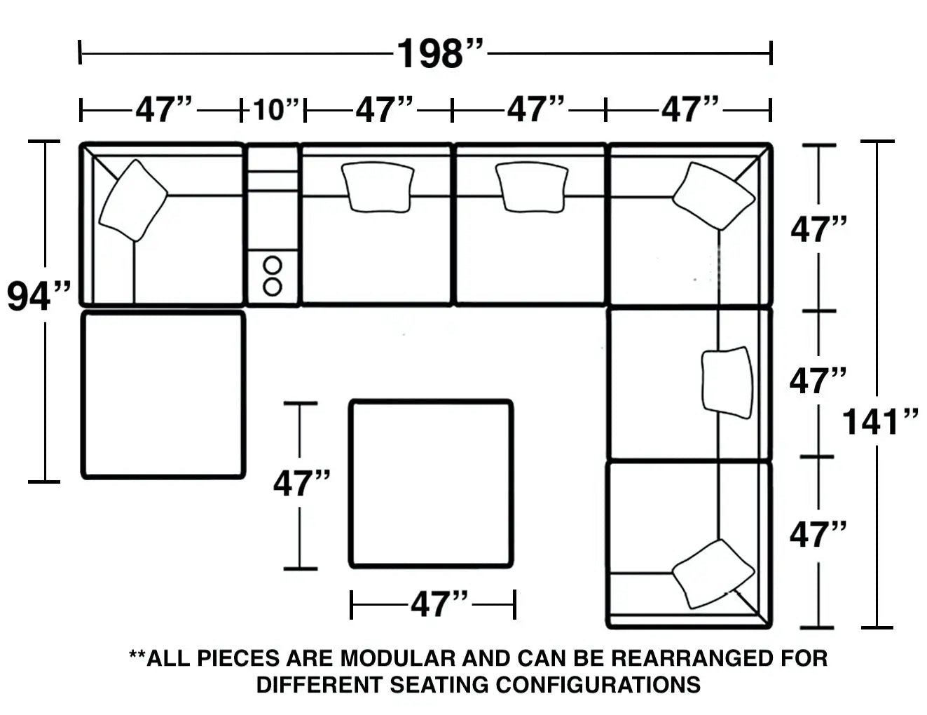 Posh - Modular Sectional And Ottoman by Unique Piece Furniture