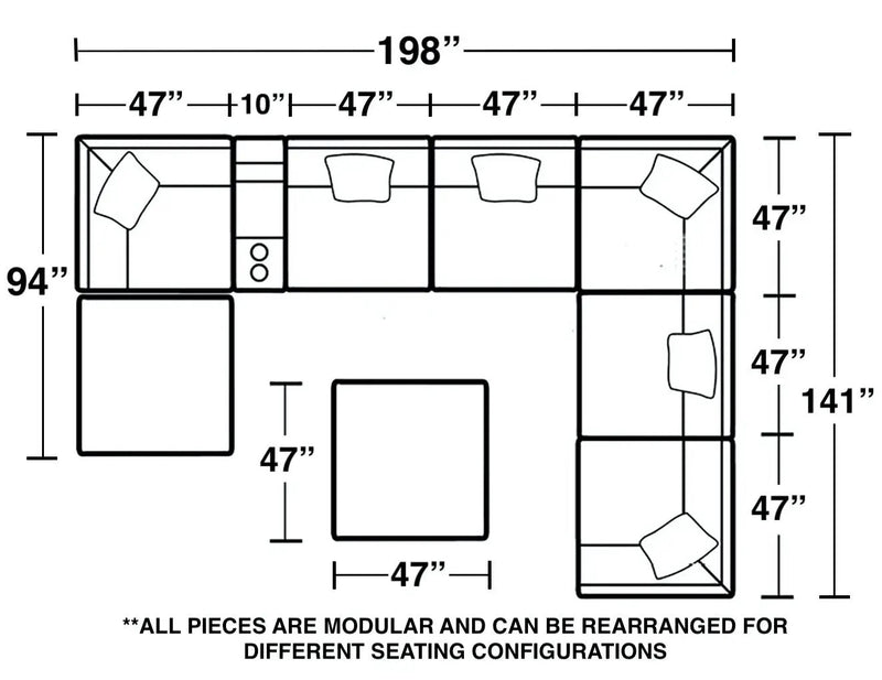 Posh - Modular Sectional And Ottoman by Unique Piece Furniture