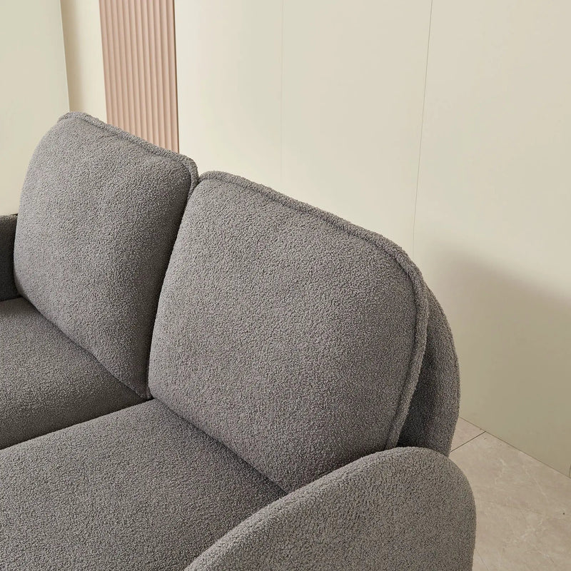 Loveseat Sofa Small Couch For Living Room, Sherpa Fabric Upholstered Loveseat Sofa Couch, Small Loveseat Sofa For Apartment, Bedroom by HouseOfZazla