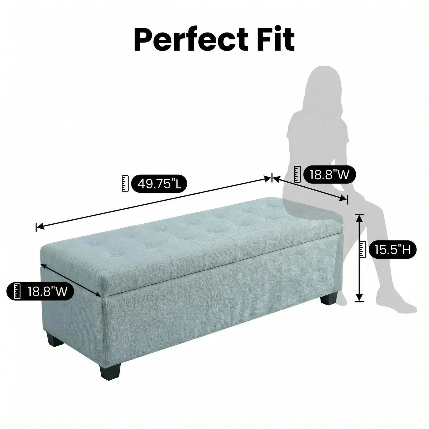 Elegant Tufted Storage Ottoman Bench by HouseOfZazla