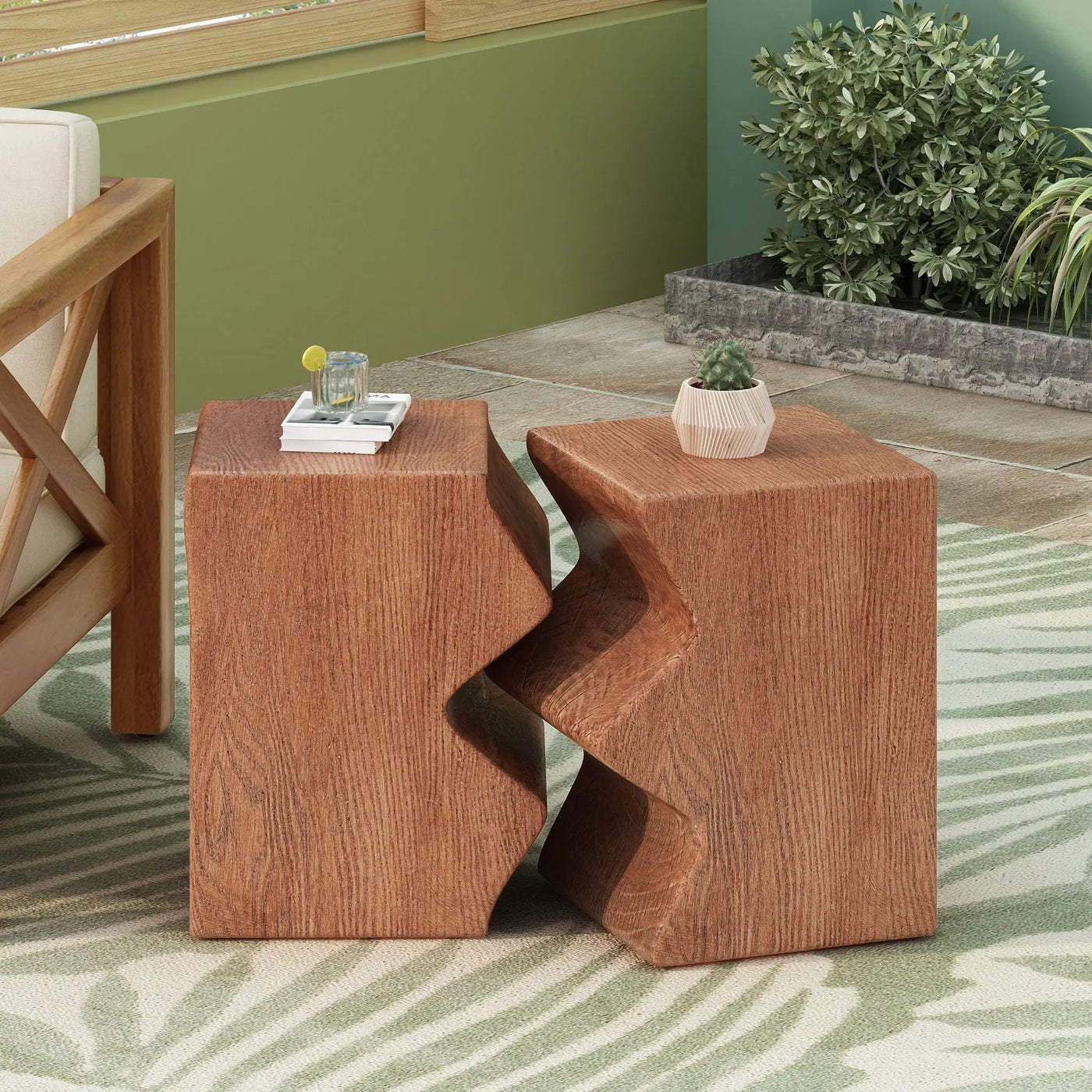 Rectangular Outdoor Indoor Accent Side Table (Set of 2) by HouseOfZazla