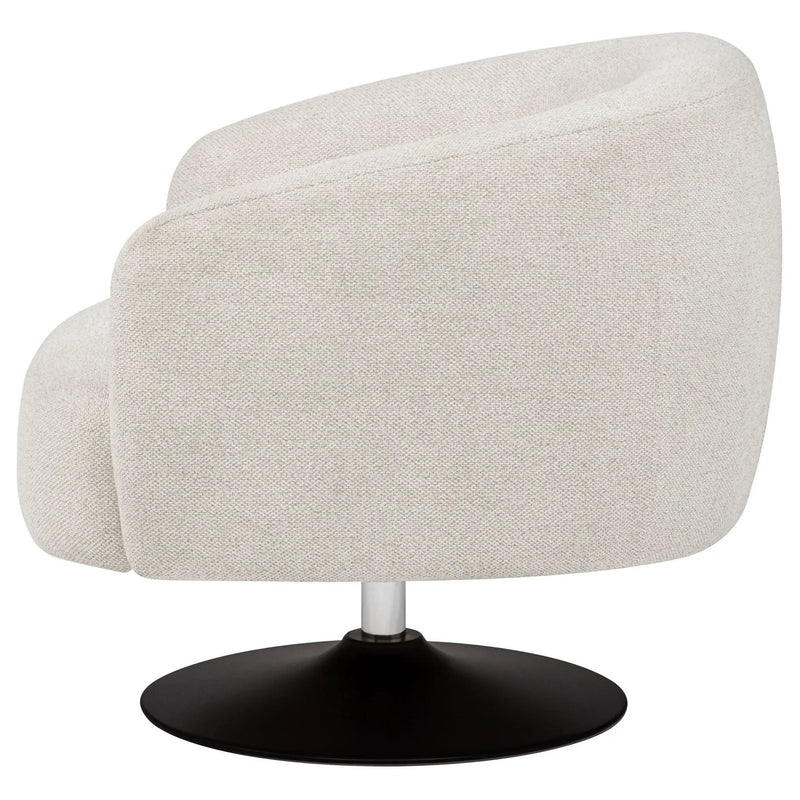 Dave Upholstered Barrel Back Swivel Club Chair Beige by Unique Piece Furniture