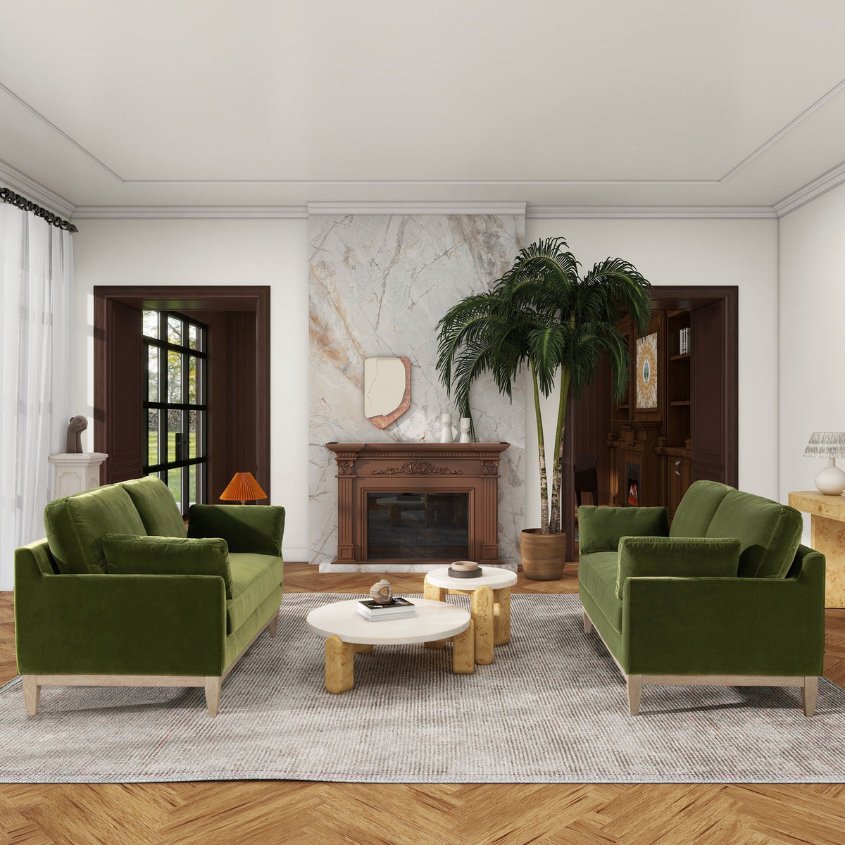 Modern Farmhouse Sofa with Removable Cushions - Dark Green or Orange, photo 19 of 23