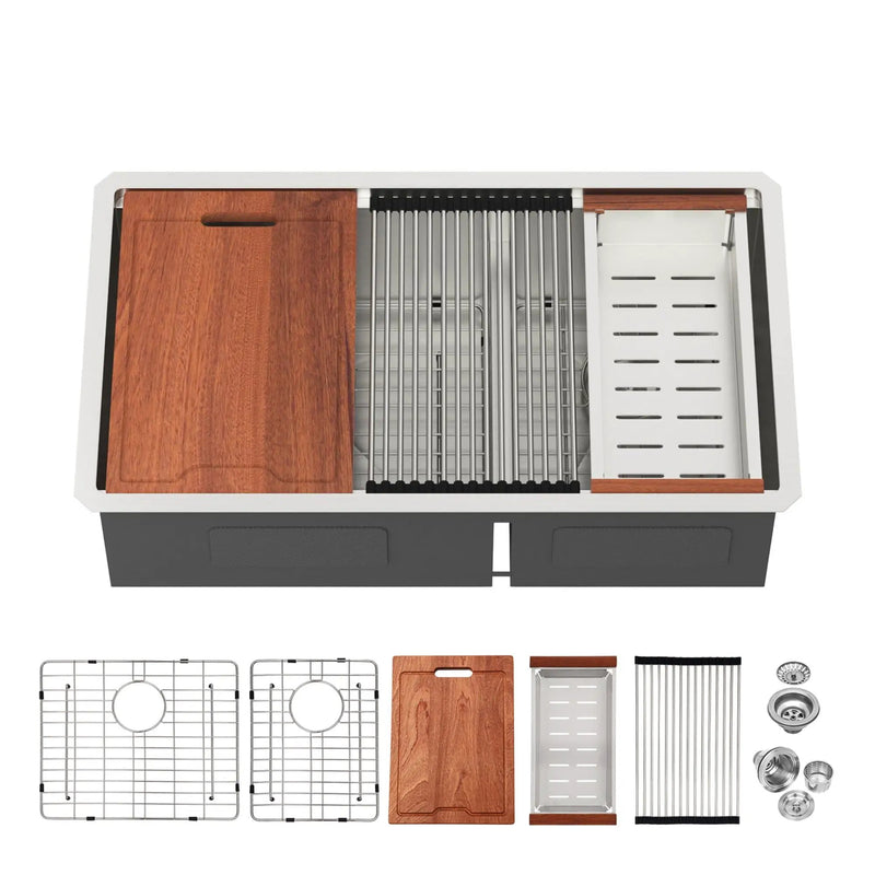 Modern Double Bowl Undermount Kitchen Sink by HouseOfZazla