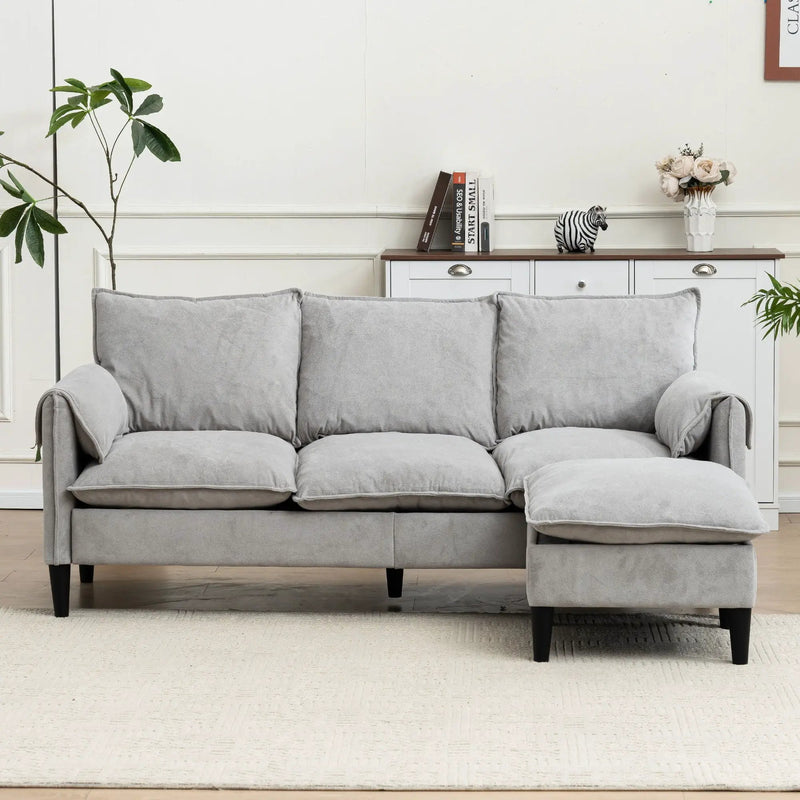 Convertible Combination Sofa With Footstools With Storage by HouseOfZazla
