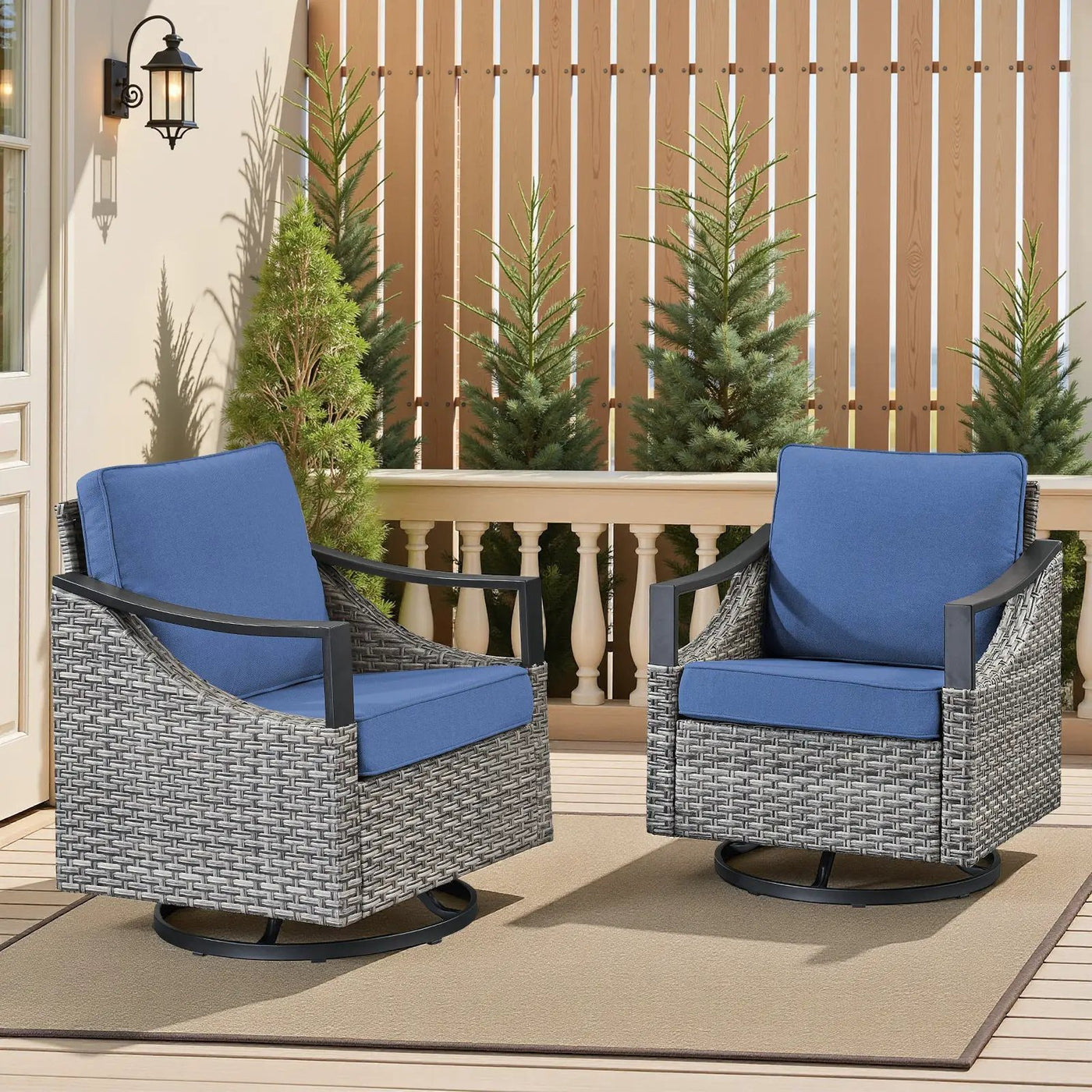 Outdoor Swivel Rocking Glider Chairs Set of 2 by HouseOfZazla