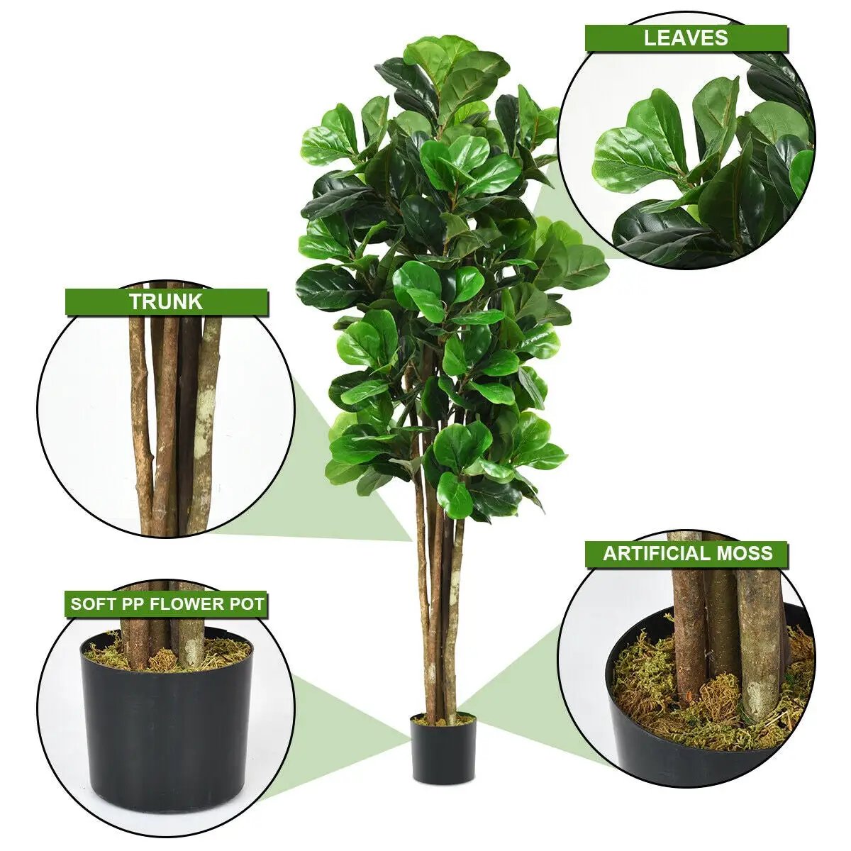 6-Feet Artificial Indoor-Outdoor Home Decorative Planter by DirectDeals