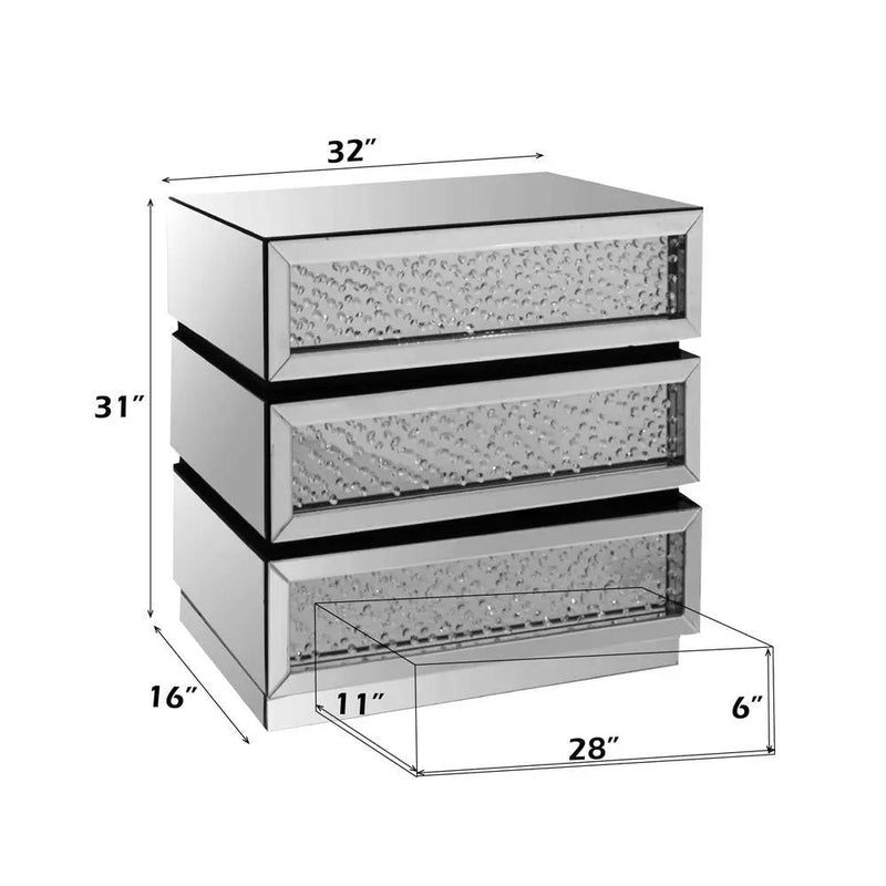 Nysa - Console Cabinet - Mirrored & Faux Crystals by Unique Piece Furniture