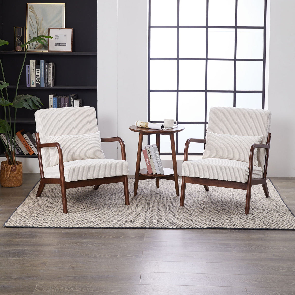 Accent Chair With Pillow And Wood Frame, photo 10 of 14