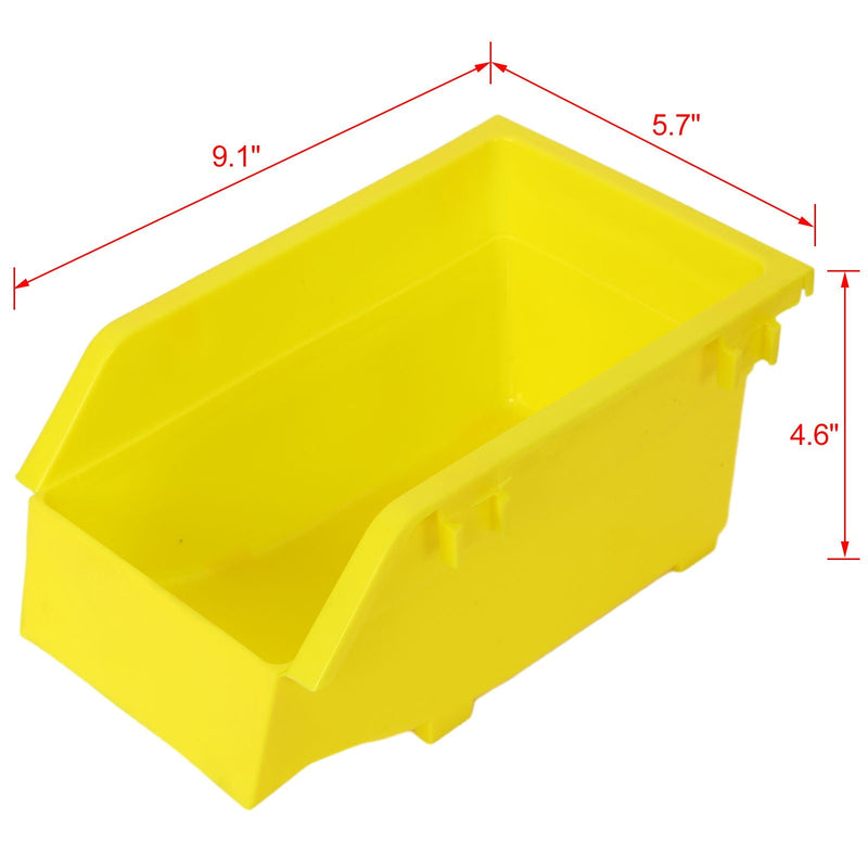 90 Parts Bin Shelving Storage Organizer With Locking Wheels For Shop Garage And Home - Black / Yellow by HouseOfZazla
