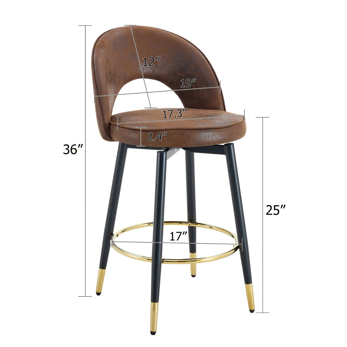 Upholstered Rotatable Bar Chair With Metal Legs For Dining Room by HouseOfZazla