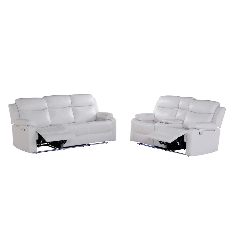 Blanche - Console Reclining Loveseat With LED Lights And Speakers by HouseOfZazla