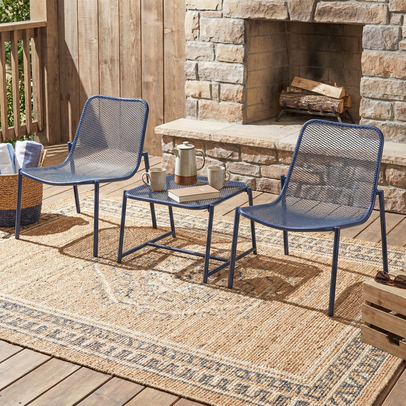 Kincaid Outdoor 3-Piece Conversation Set with Iron Frame by HouseOfZazla