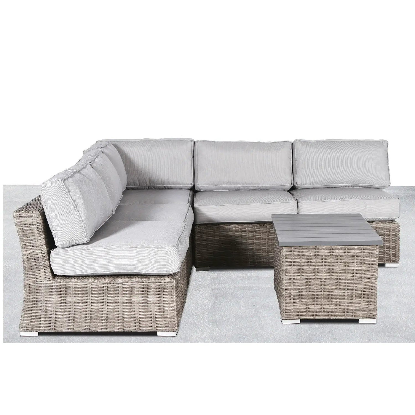 Wicker Sectional Sofa With Cushions And Table by Unique Piece Furniture