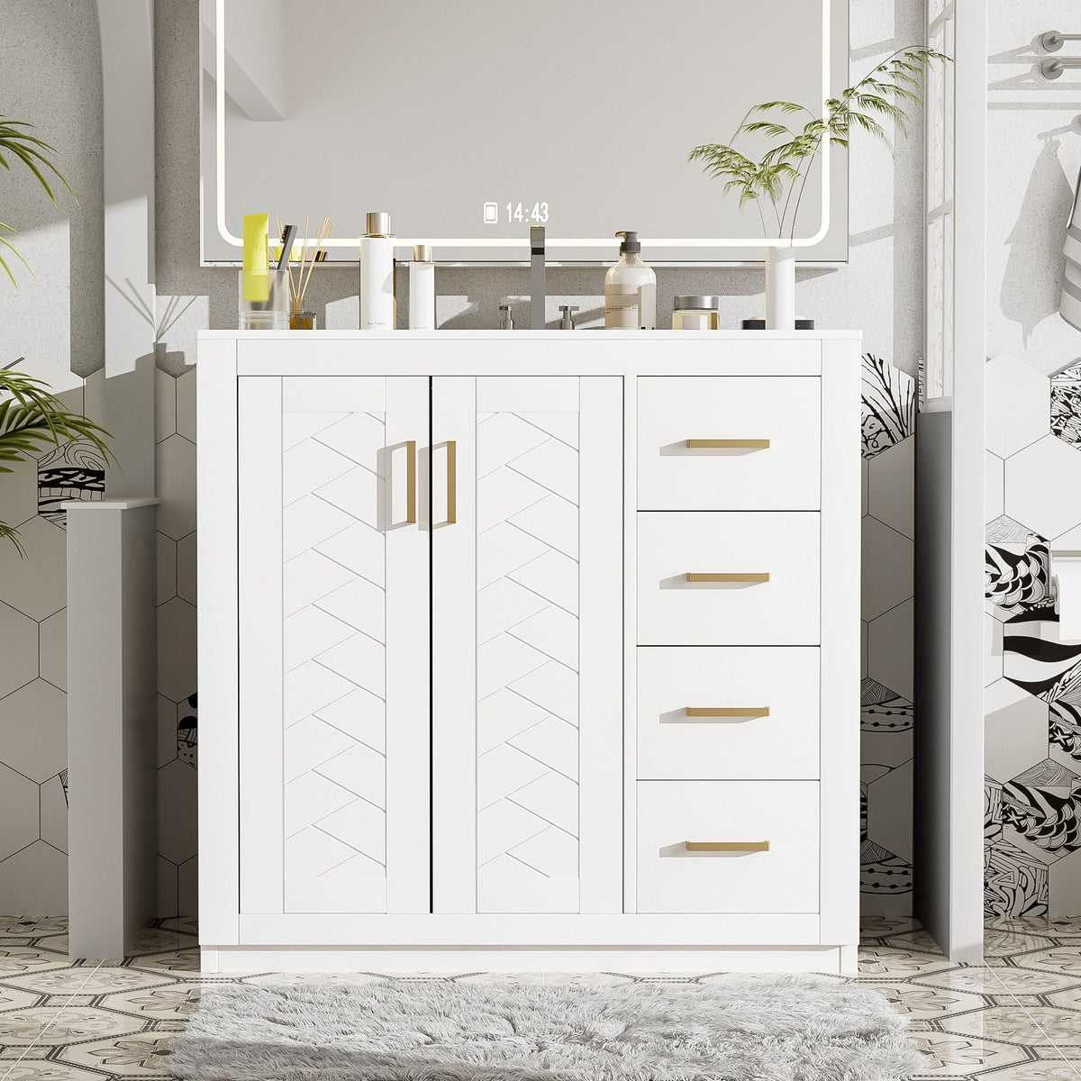 Bathroom Vanity With Sink Combo, Storage Cabinet, Freestanding Set, photo 25 of 31