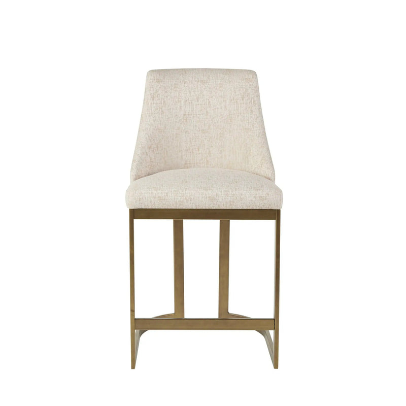 Upholstered Counter Stool With Metal Base - Cream by Unique Piece Furniture