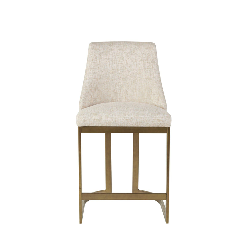 Upholstered Counter Stool with Metal Base – Cream, photo 7 of 8