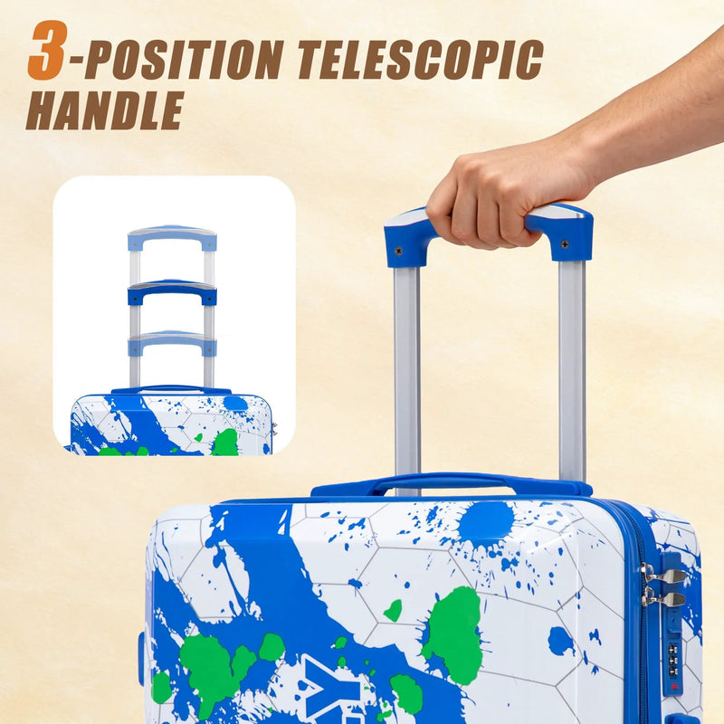 20 Inch PC Spinner Wheel Luggage - Blue by HouseOfZazla