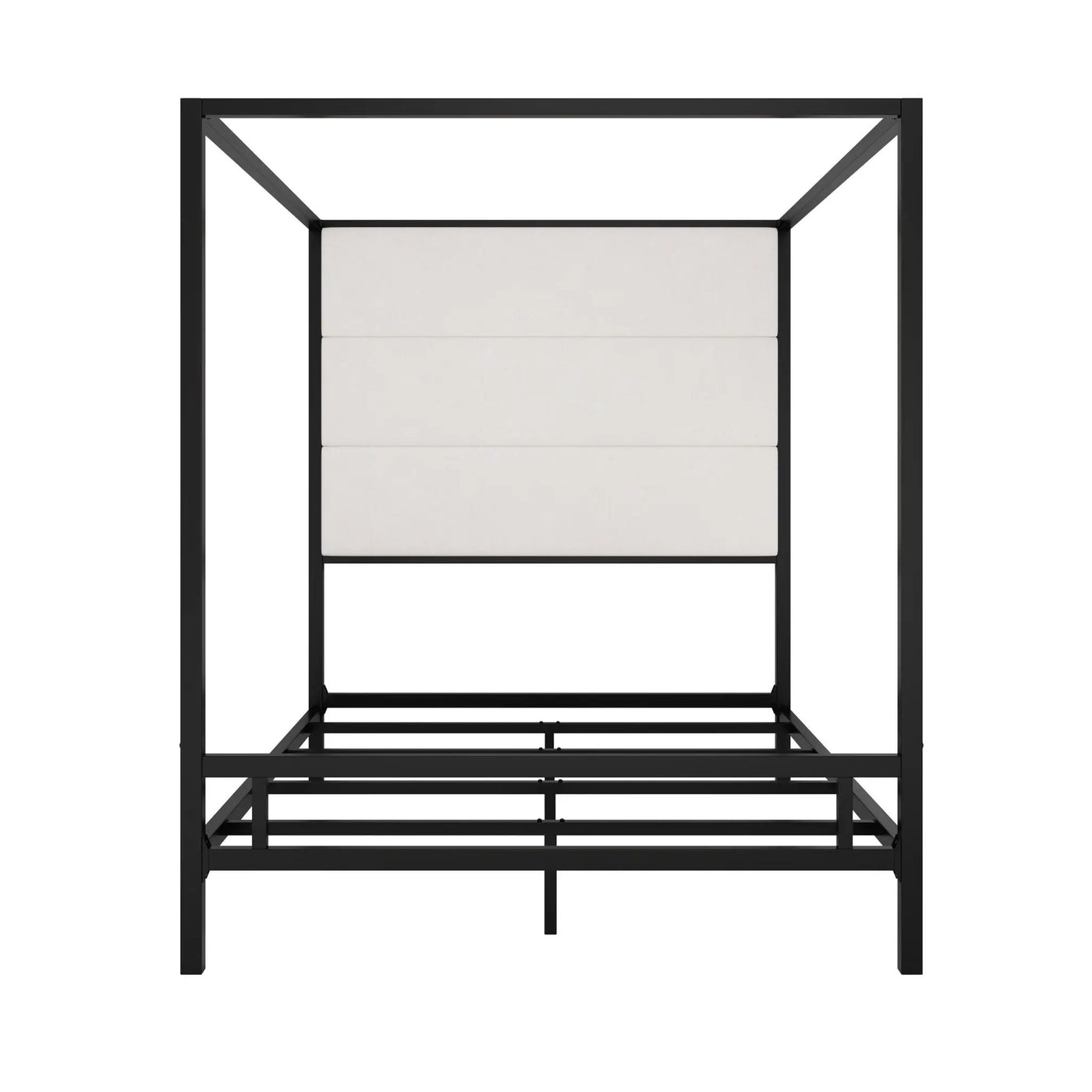 Canopy Bed With Tall Upholstered Headboard, 4 Poster Frame by HouseOfZazla