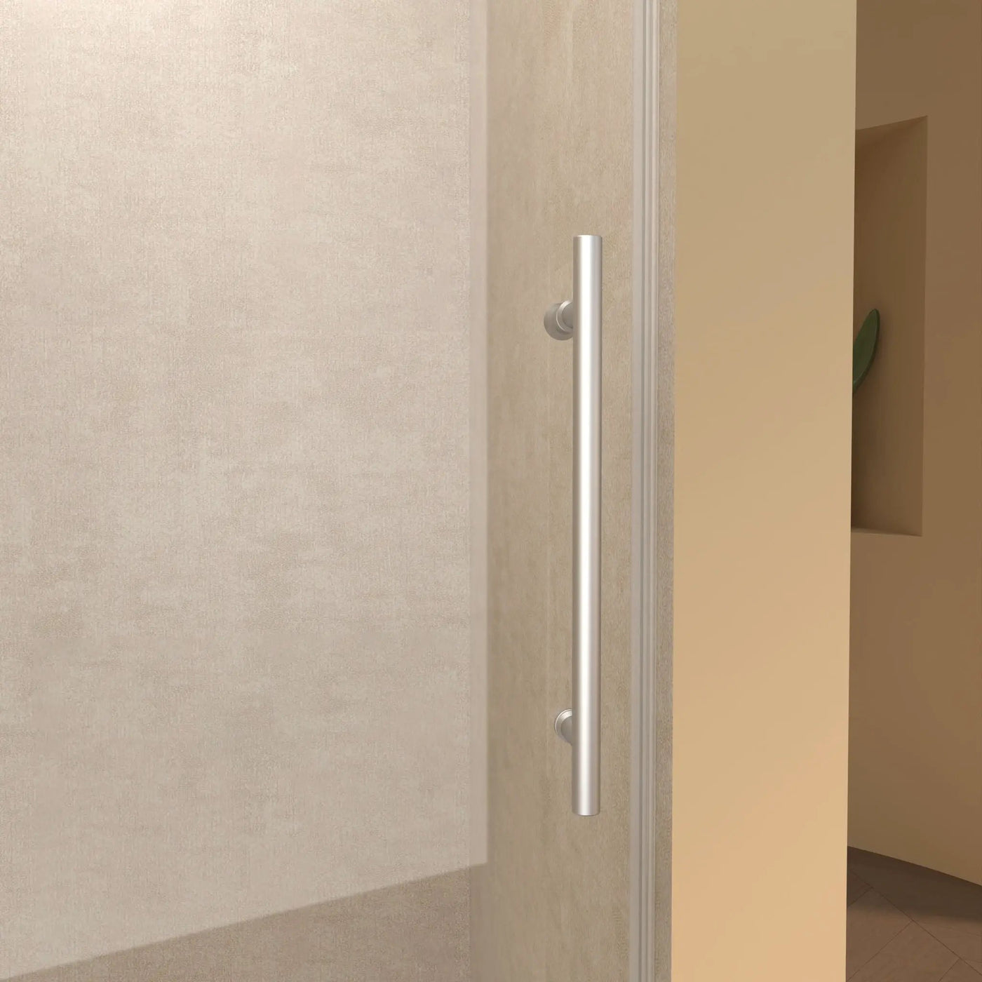 Frameless Single Sliding Shower Door With Handle by HouseOfZazla