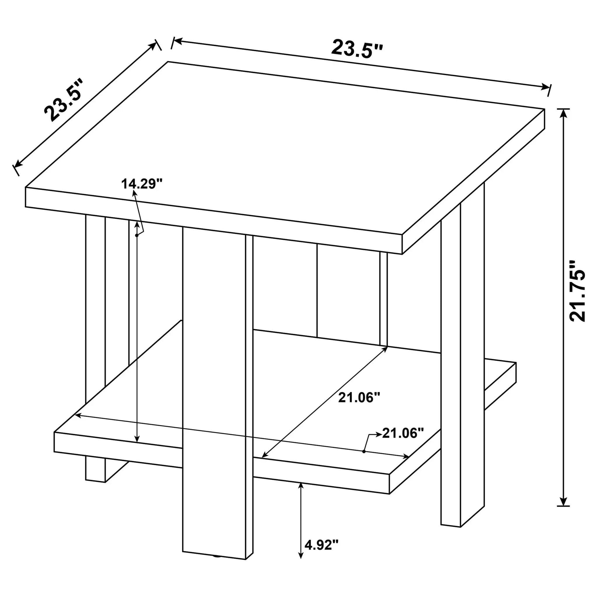 Dawn Square Engineered Wood End Table Mango Brown by Unique Piece Furniture