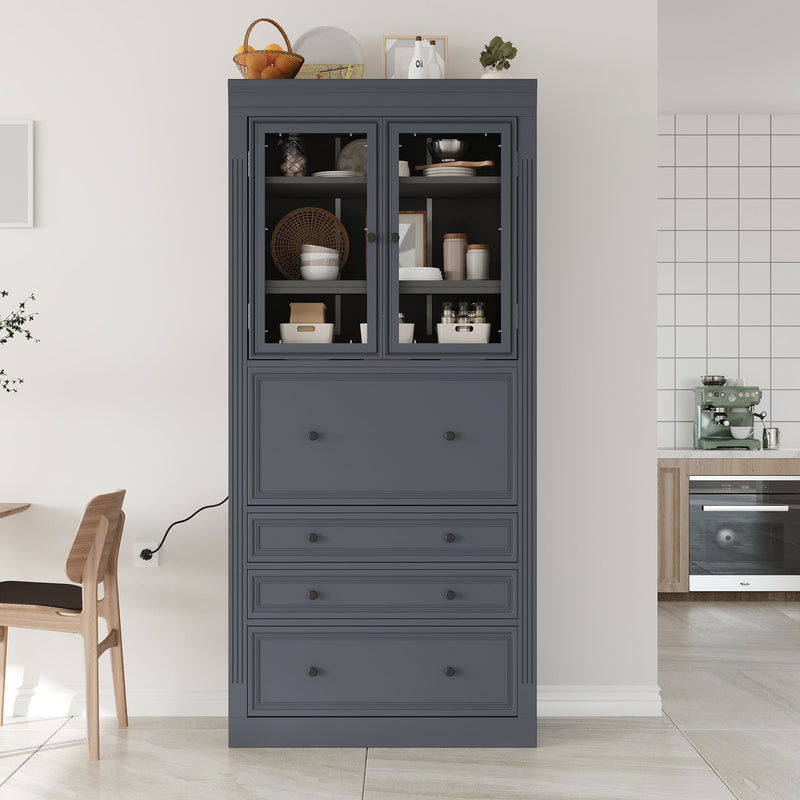 TOPMAX 36 x 16.5 x 78 Inch Freestanding Kitchen Pantry Storage Cabinet by HouseOfZazla