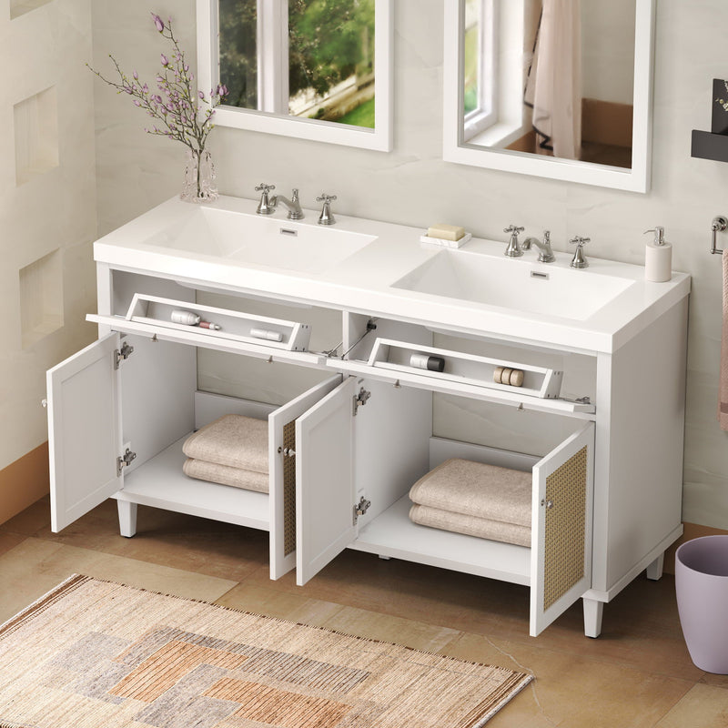 Bathroom Vanity With Double Sink, Large Storage Space by HouseOfZazla