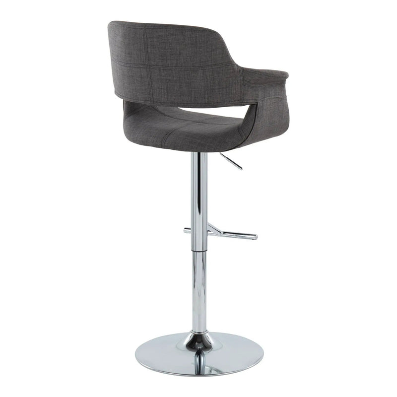 Vintage Flair - Mid Century Modern Adjustable Barstool & Straight T Footrest (Set of 2) by Unique Piece Furniture