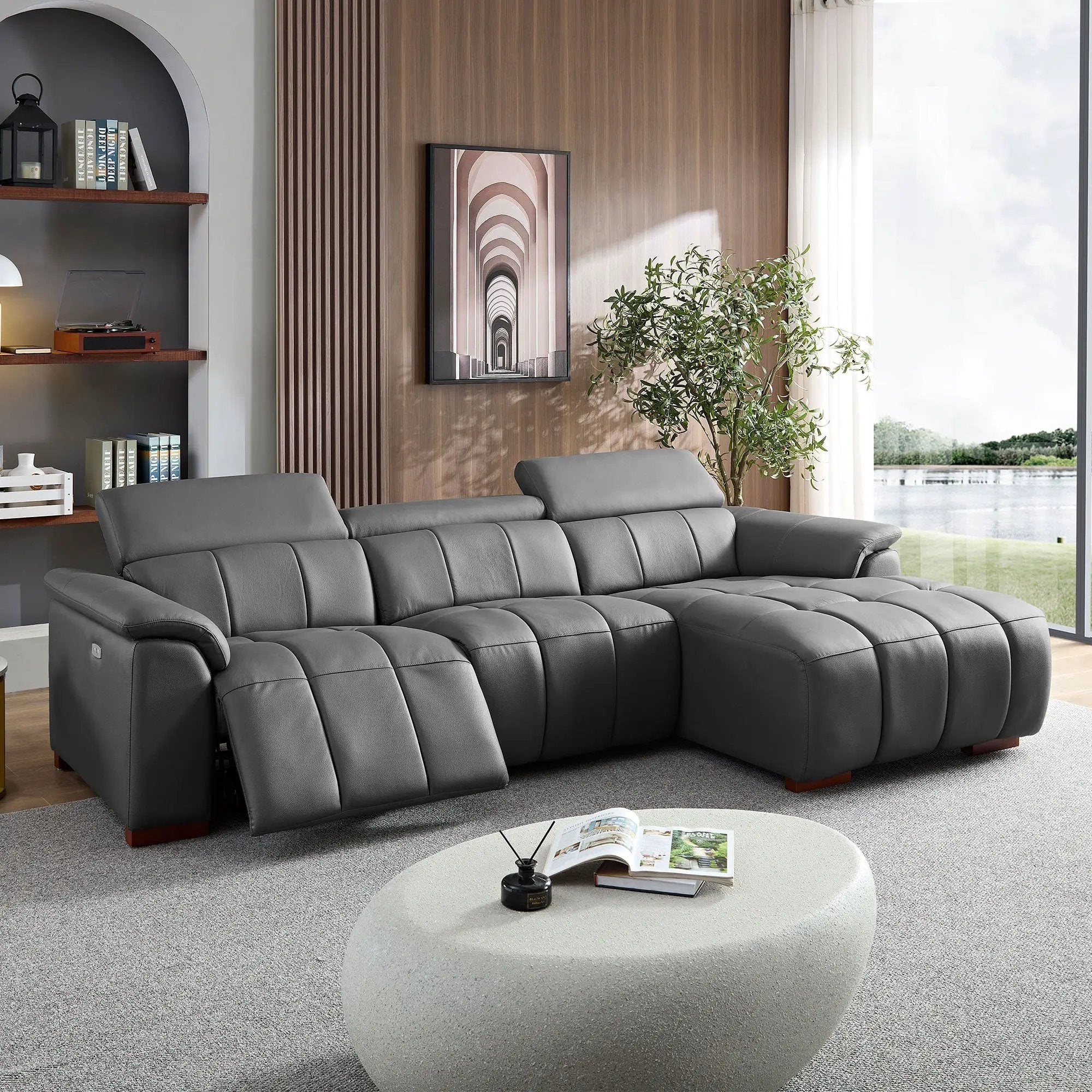 Wall-Hugger Reclining Sofa Modern Electric Control by HouseOfZazla