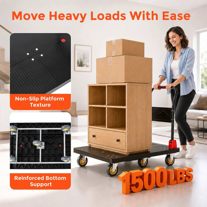 25.5"x43.5" Platform Truck with 1500lbs Capacity by HouseOfZazla