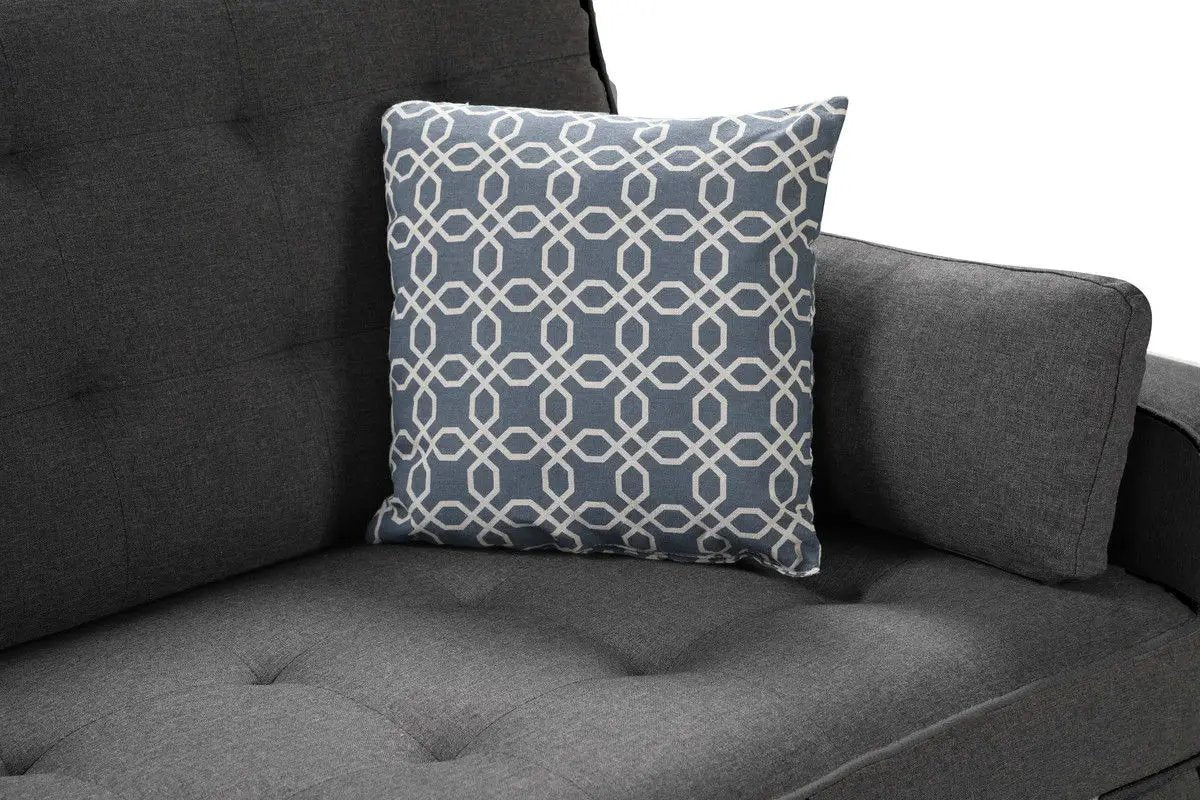 William - Sleeper Sofa With 2 USB Charging Ports And 4 Accent Pillows - Gray by HouseOfZazla