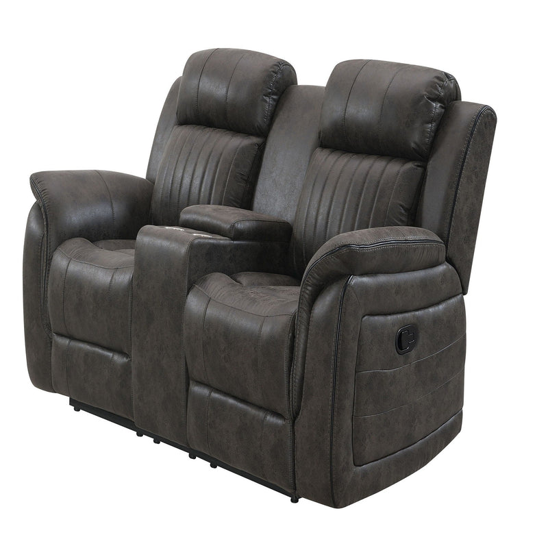 Steban Console Reclining Loveseat with Storage - Gray, photo 5 of 5