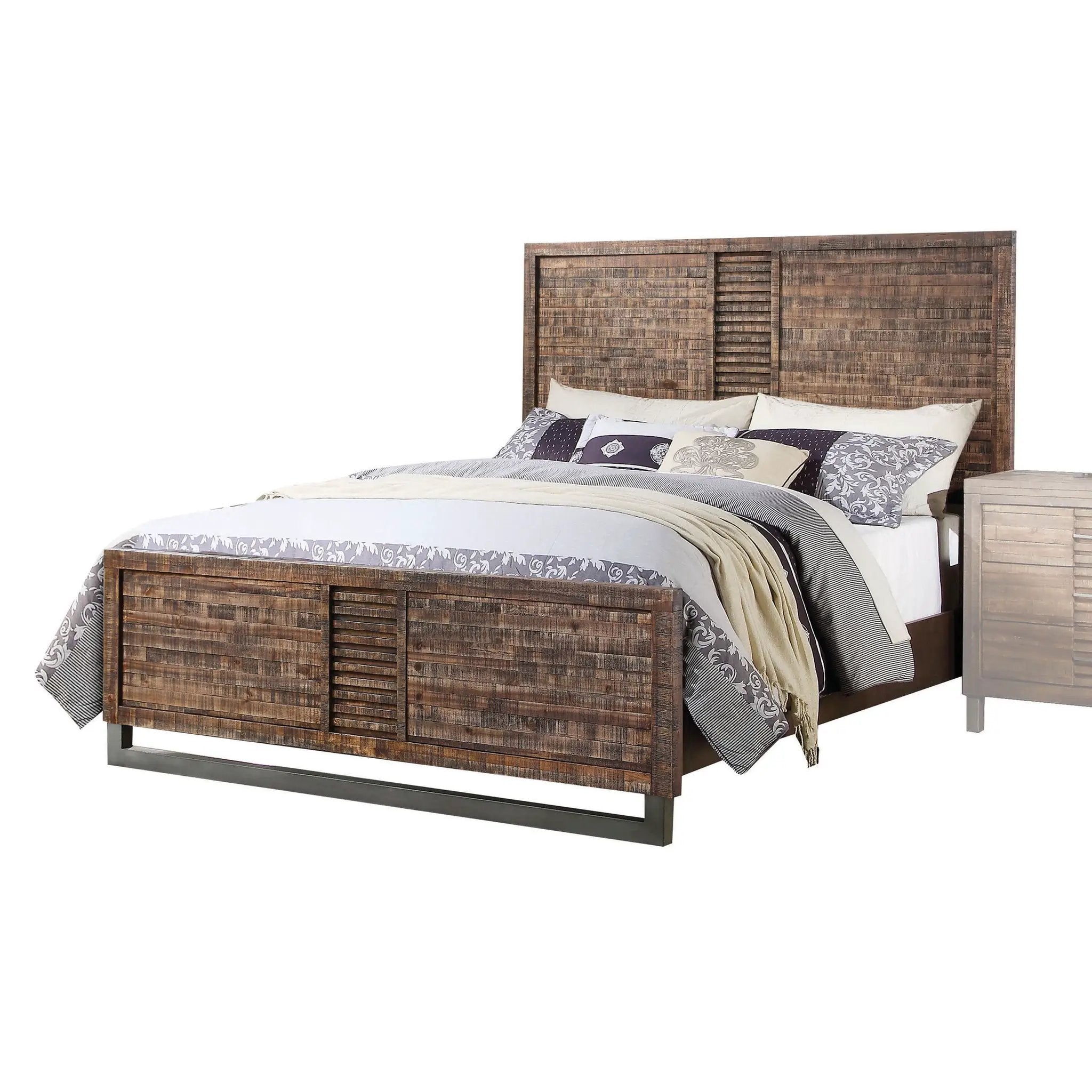 Andria Reclaimed Oak Finish Queen Bed by HouseOfZazla