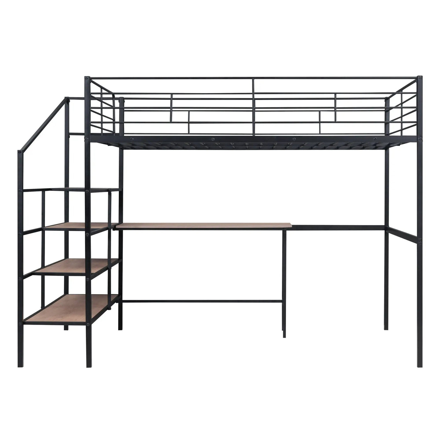 Loft Bed With Desk And Lateral Storage Ladder by HouseOfZazla