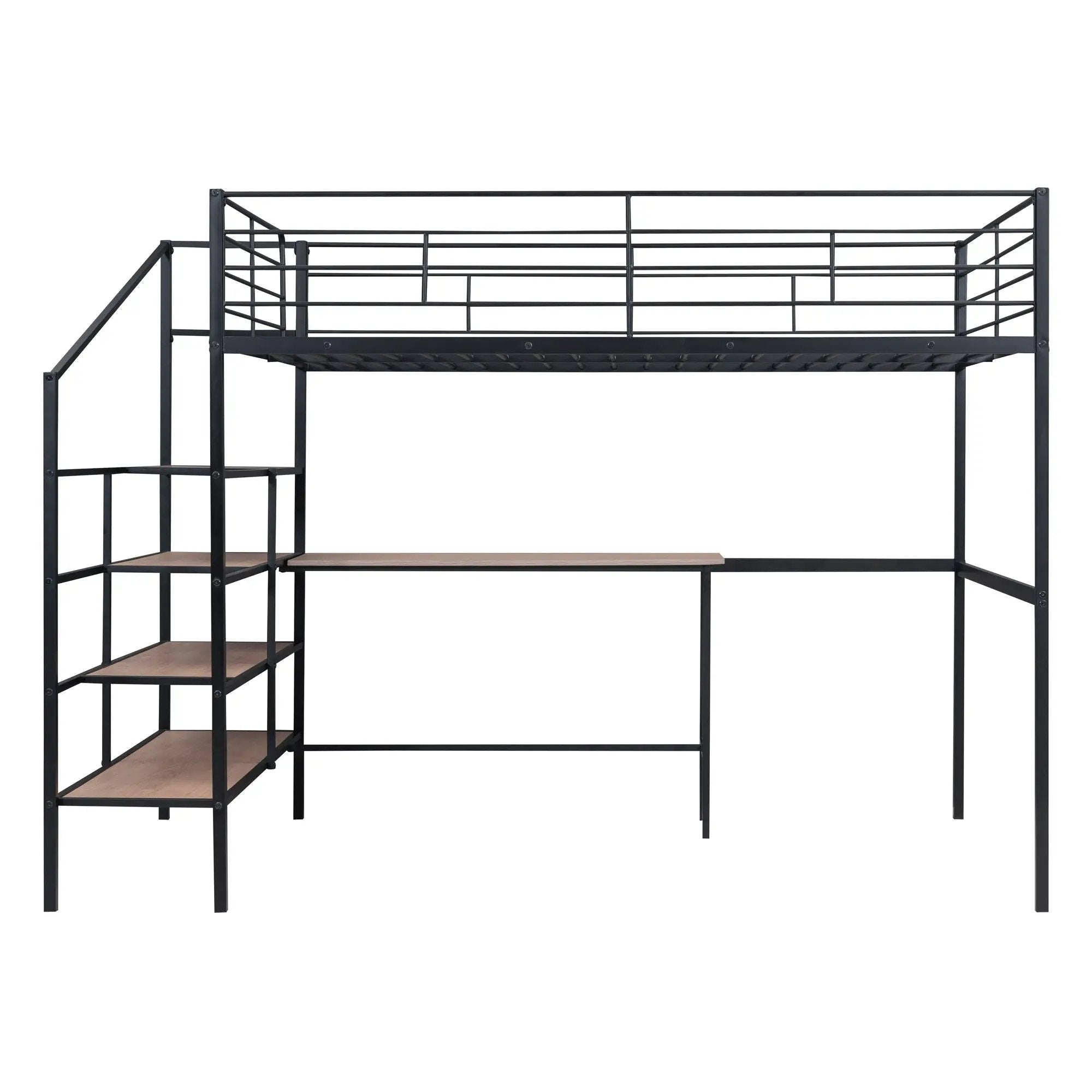 Loft Bed With Desk And Lateral Storage Ladder by HouseOfZazla