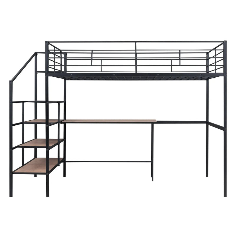 Loft Bed With Desk And Lateral Storage Ladder by HouseOfZazla