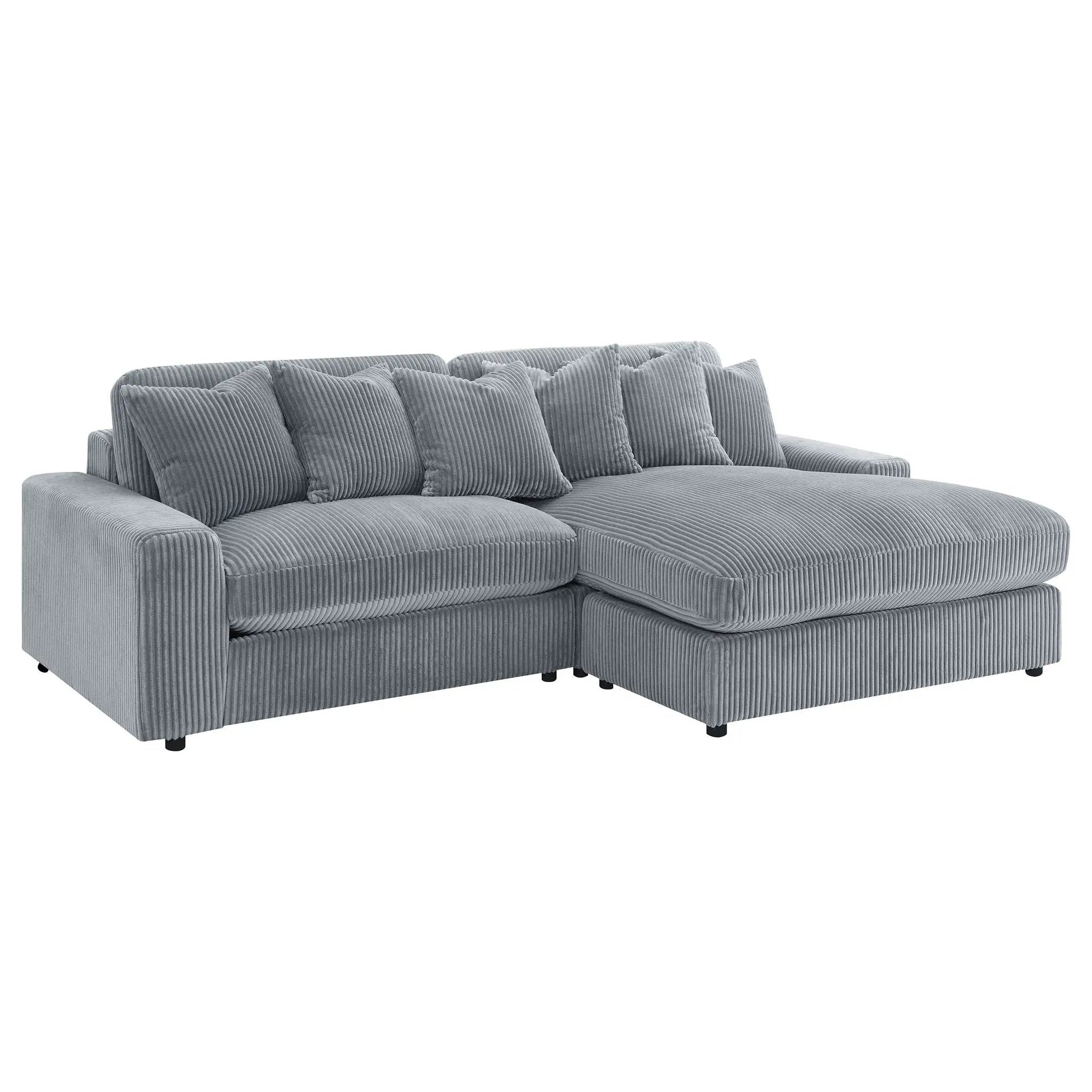 Blaine Upholstered Reversible Chaise Sectional Sofa Fog by Unique Piece Furniture