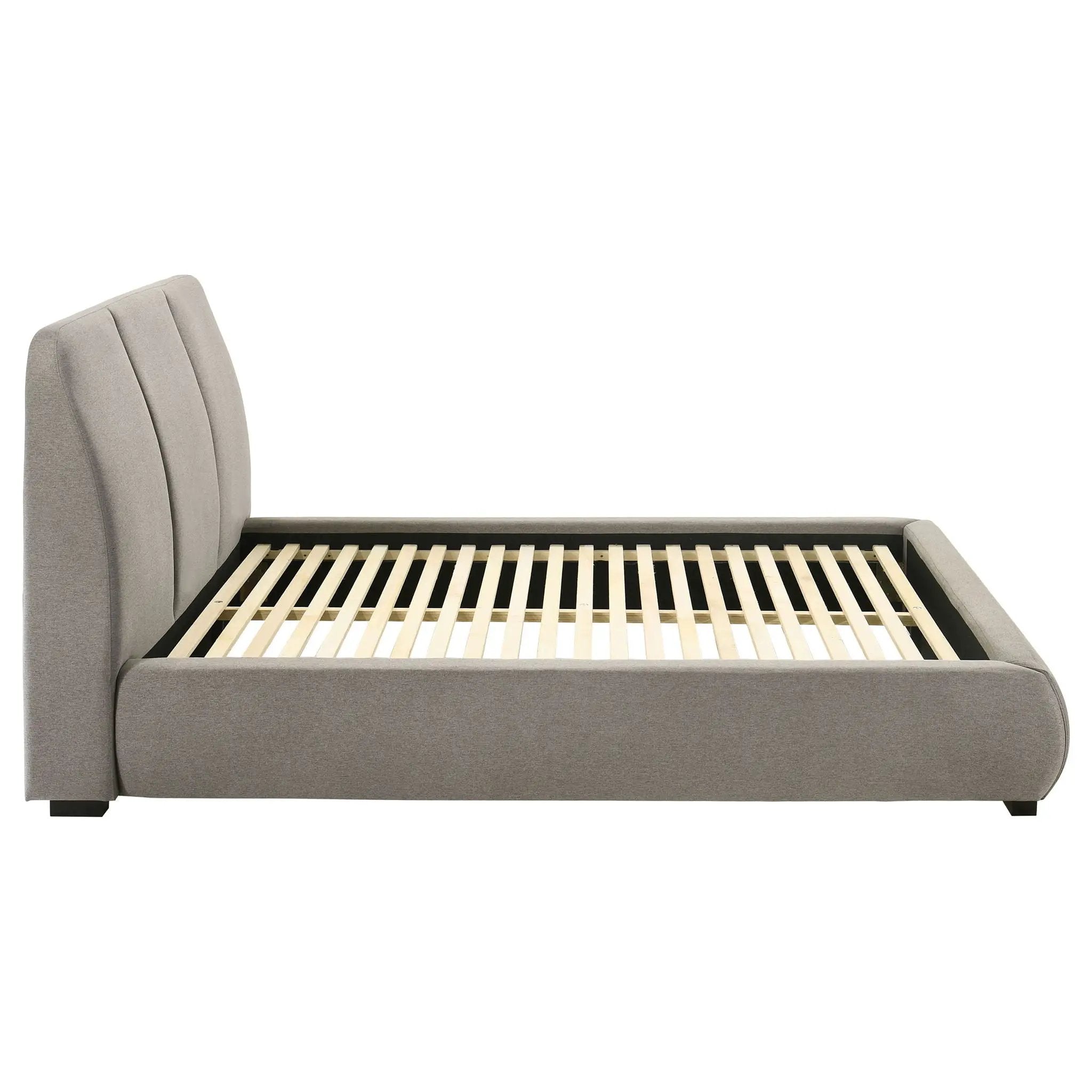 Mokena 46-inch Upholstered Queen Platform Bed Taupe by Unique Piece Furniture