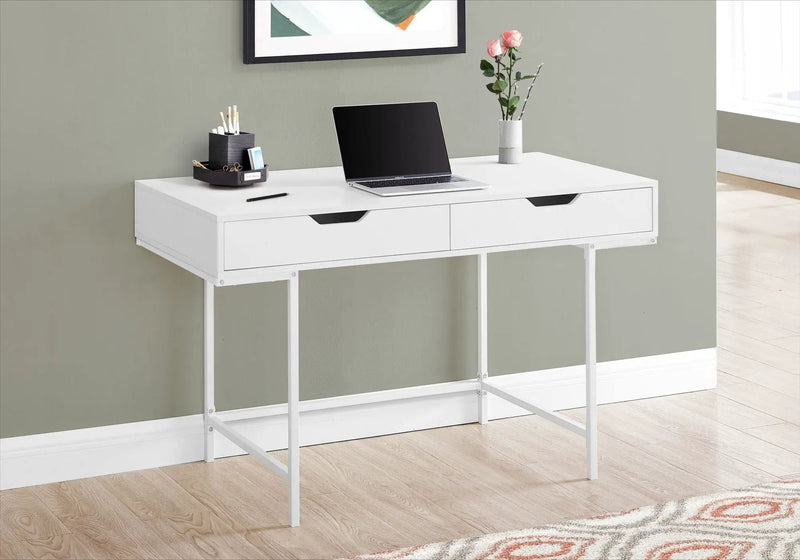Computer Desk For Home Office, Storage Drawers, Marble Look Contemporary & Modern by Unique Piece Furniture