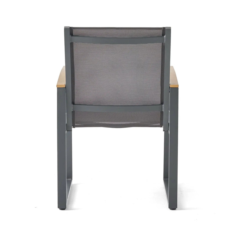 Aresha Metal Outdoor Dining Armchair (Set of 2) - Gray by HouseOfZazla