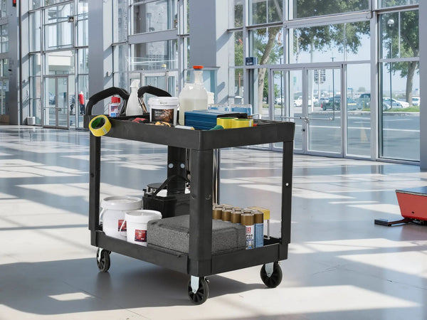 Heavy Duty Tray Top Service Cart with Wheels