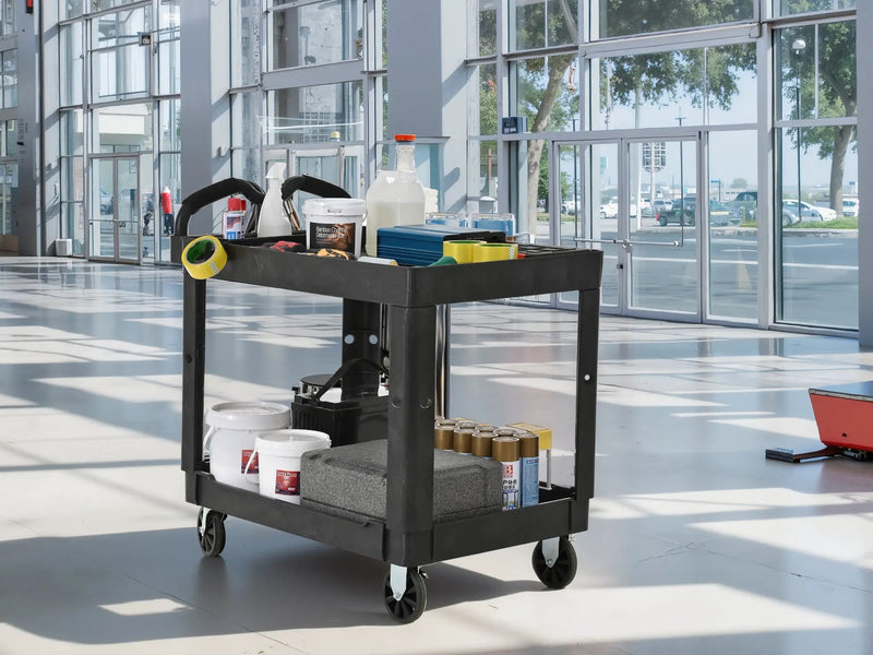 Heavy Duty Tray Top Service Cart with Wheels by HouseOfZazla
