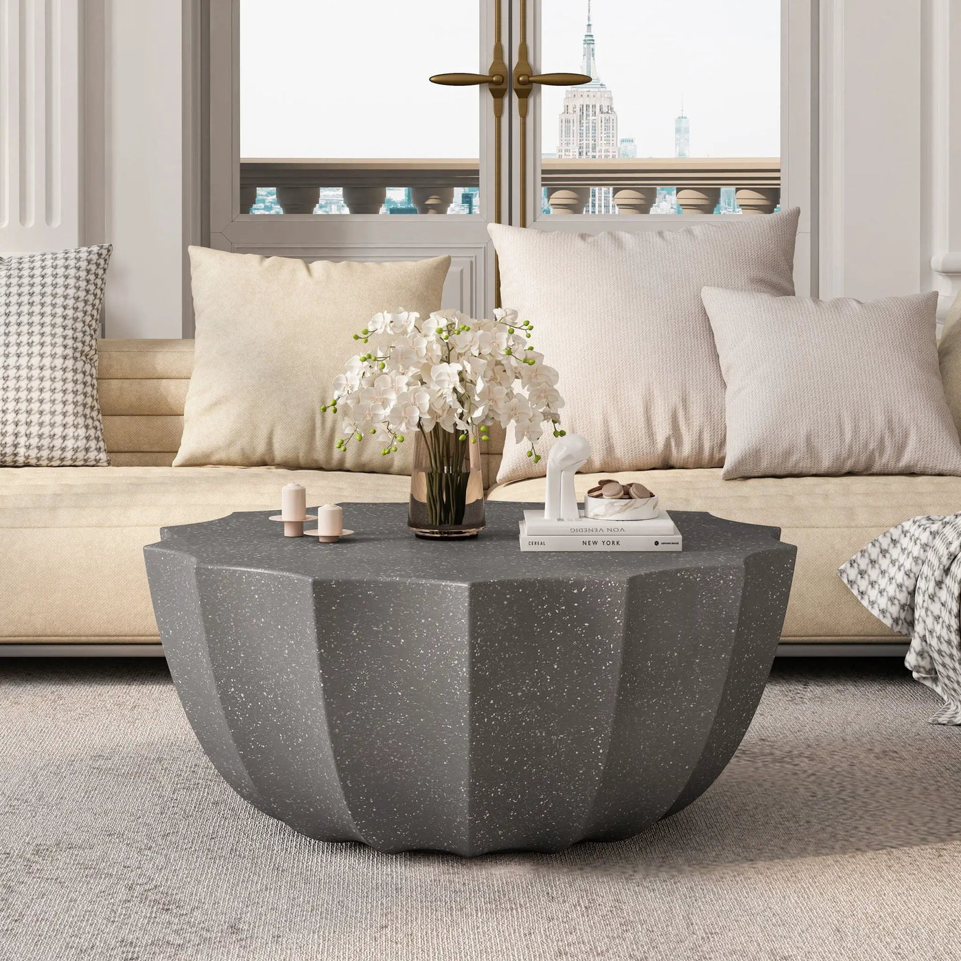 Modern Round Coffee Table For Indoor / Outdoor by Unique Piece Furniture
