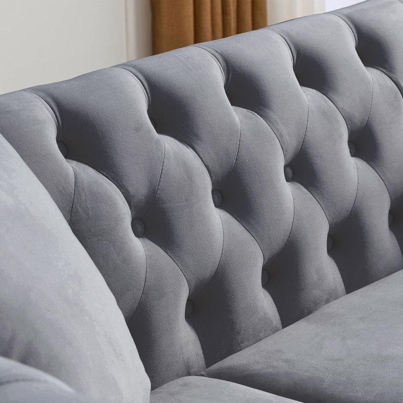 Chesterfield Sofa With Rolled Arms And Nailhead Trim by HouseOfZazla