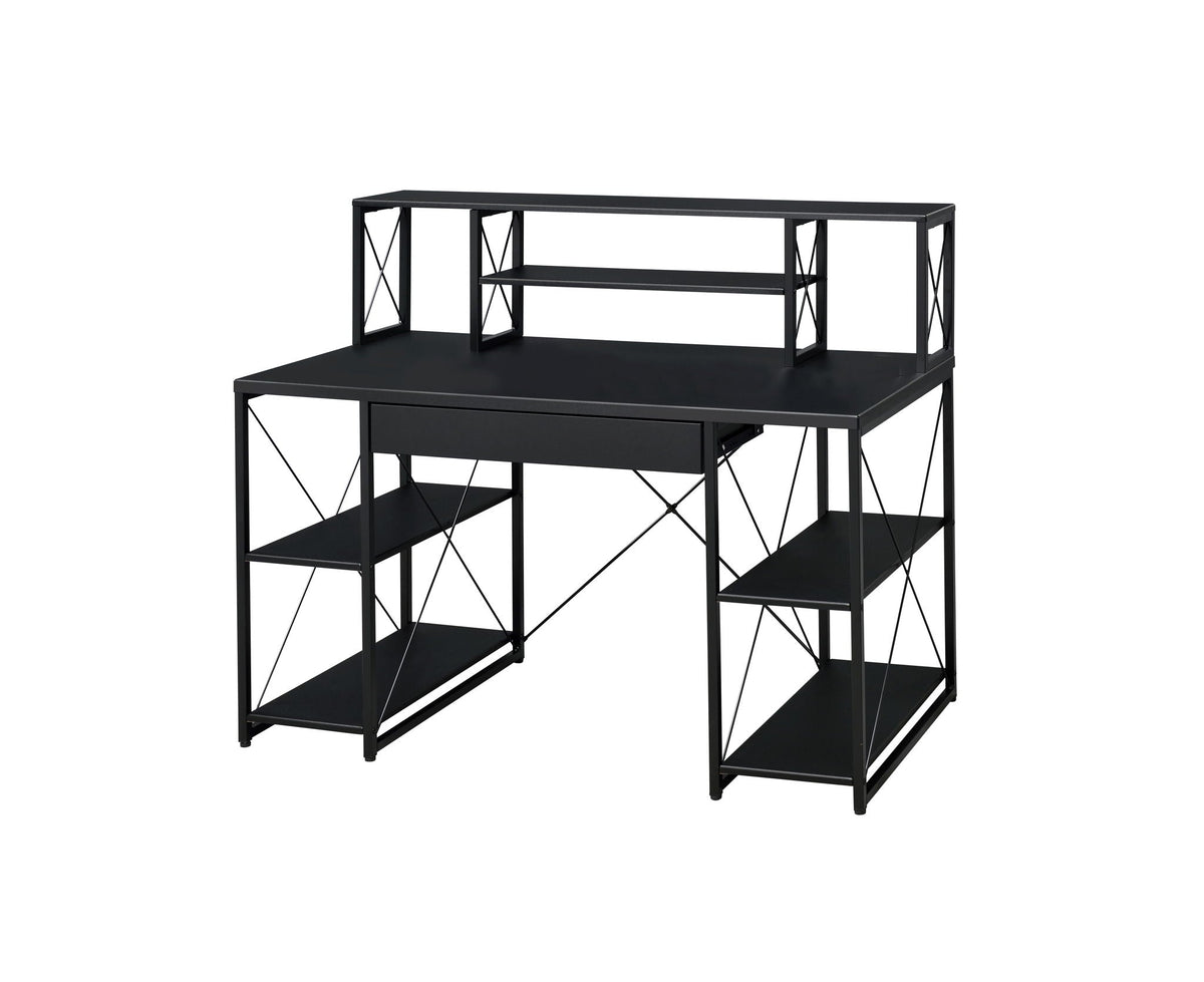 Amiel All Purpose Writing Desk with Storage - Black, Dark Gray, or White, photo 10 of 12