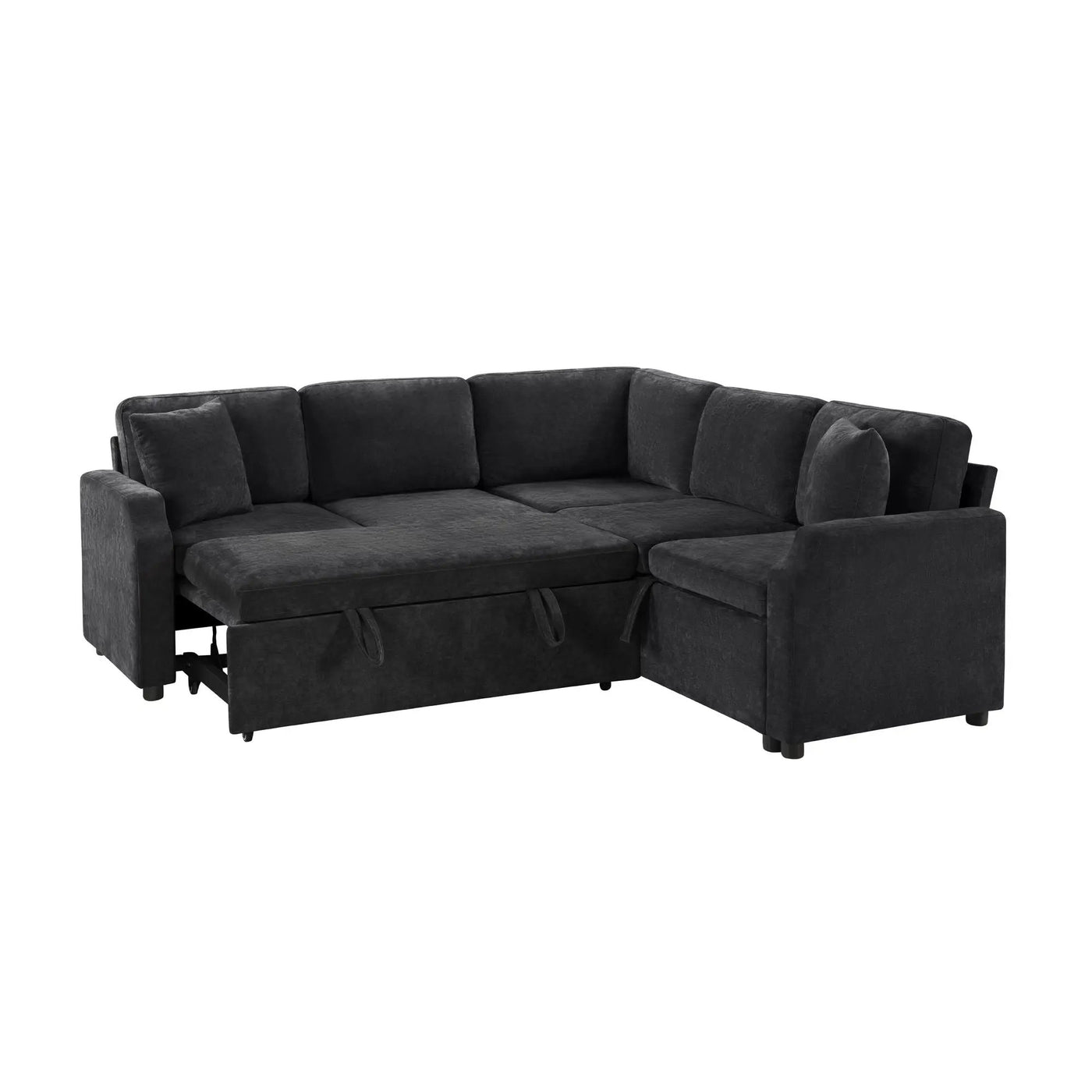 Modern L Shaped Sectional Sofa Bed With Hidden Storage Upholstery by HouseOfZazla