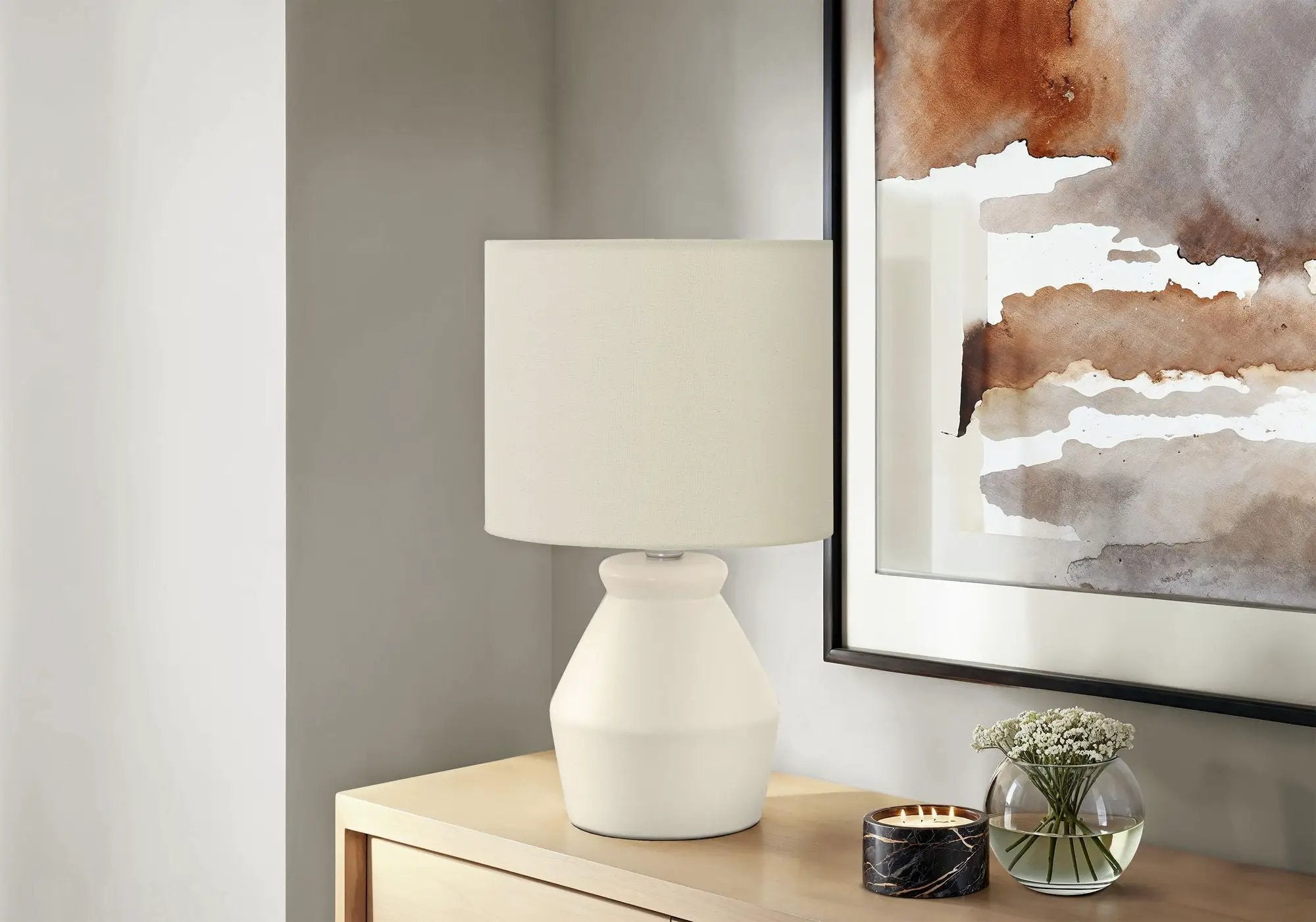 Lighting, Table Lamp Modern - Cream by HouseOfZazla